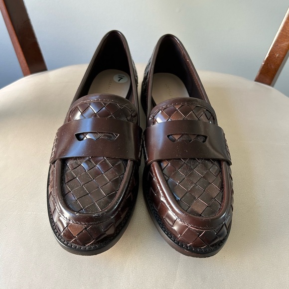 Loeffler Randall brown woven leather loafers - Picture 2 of 6